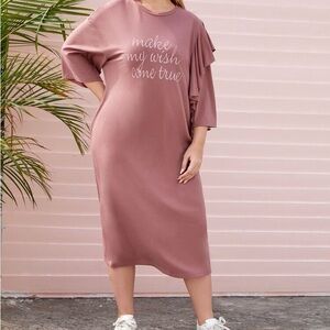 Pink Casual Midi Dress